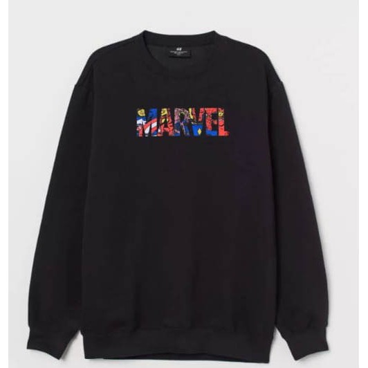 Terbaru ()SALE!!! Crewneck Sweathsirt Pria/Wanita Marvel Comix Black Fulltag *FreePaperbag* neu...