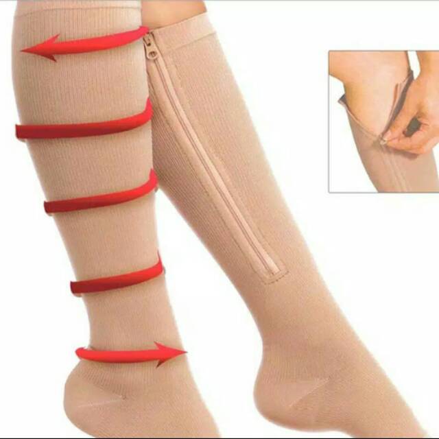 kaos kaki stocking varises compression socks resleting open toe / varises