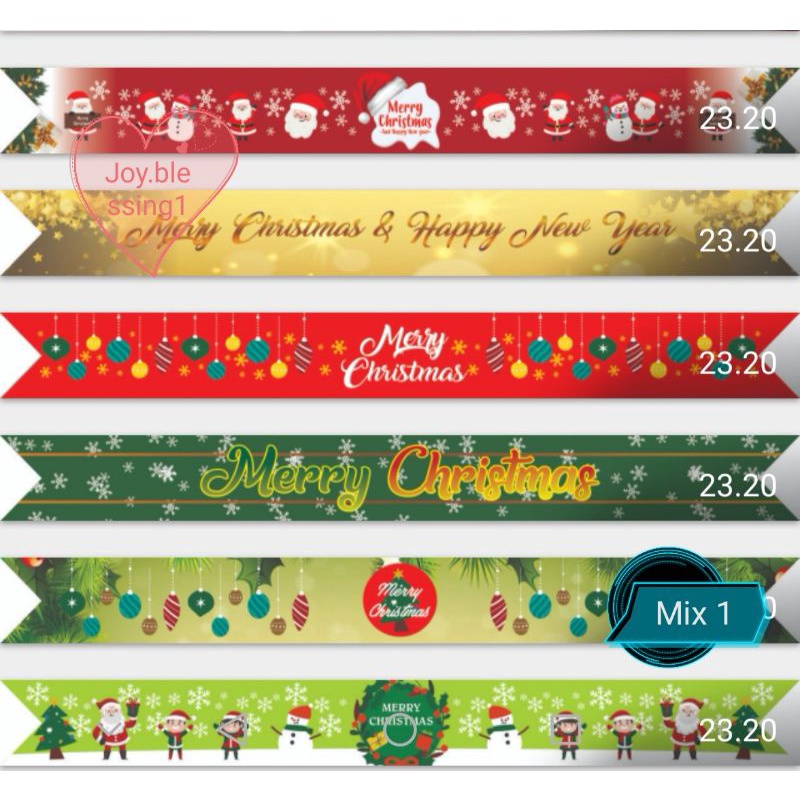 

GROSIR PITA LABEL PAPERBELT NATAL 47 X 5 CM 6 SET 36 pcs murah