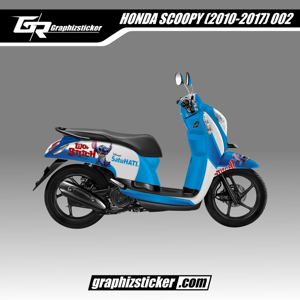 DECAL STICKER MOTOR HONDA SCOOPY STEECH BIRU