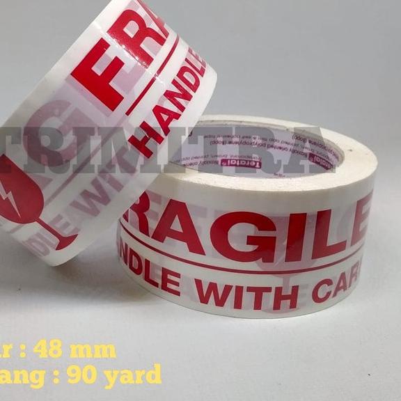 

♀ ISOLASI LAKBAN FRAGILE PUTIH TERATAI 2 INCH 100 YARD HANDLE WITH CARE ✩