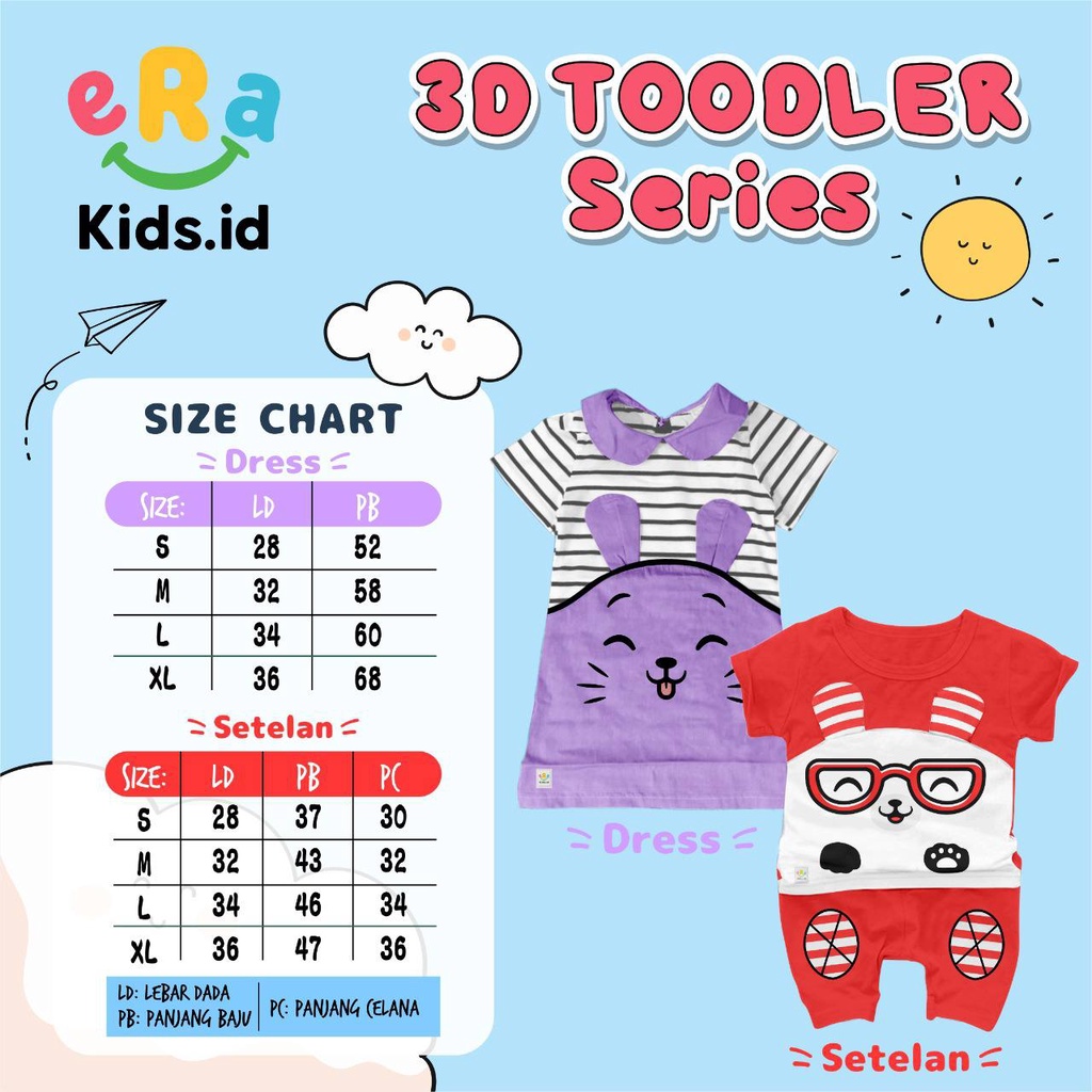 Baju anak 3d Toodler Series by Erakids