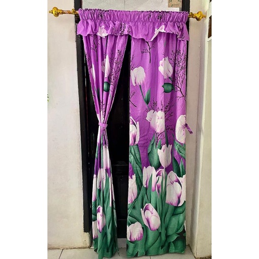 Gorden serut 2 layar 140x200 multifungsi pintu/jendela