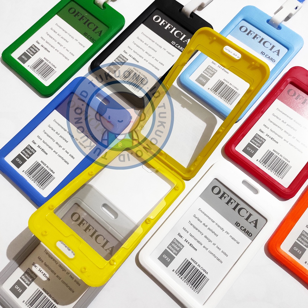 

OFFICIA ID Card Name Card Dengan Tali | Ukuran 54x85mm | Dua Sisi Double Sides | Plastik Kartu