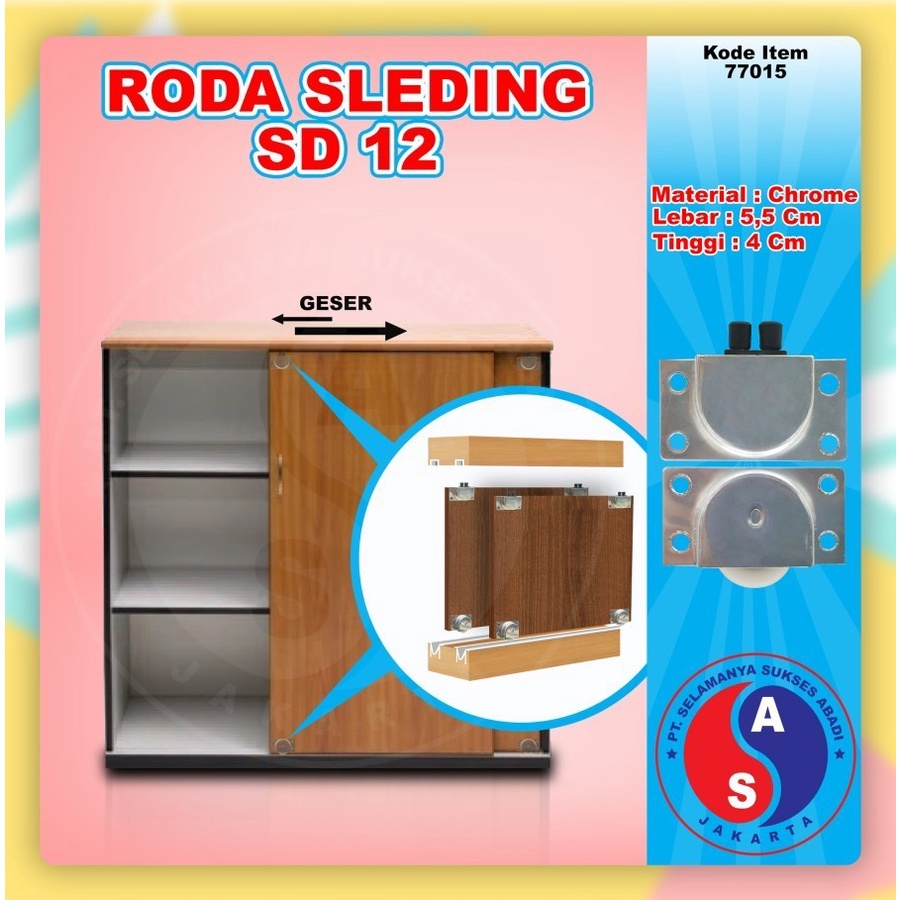 Roda Sliding Besi Box SD 12 / Roda Pintu Lemari Geser winston surabaya