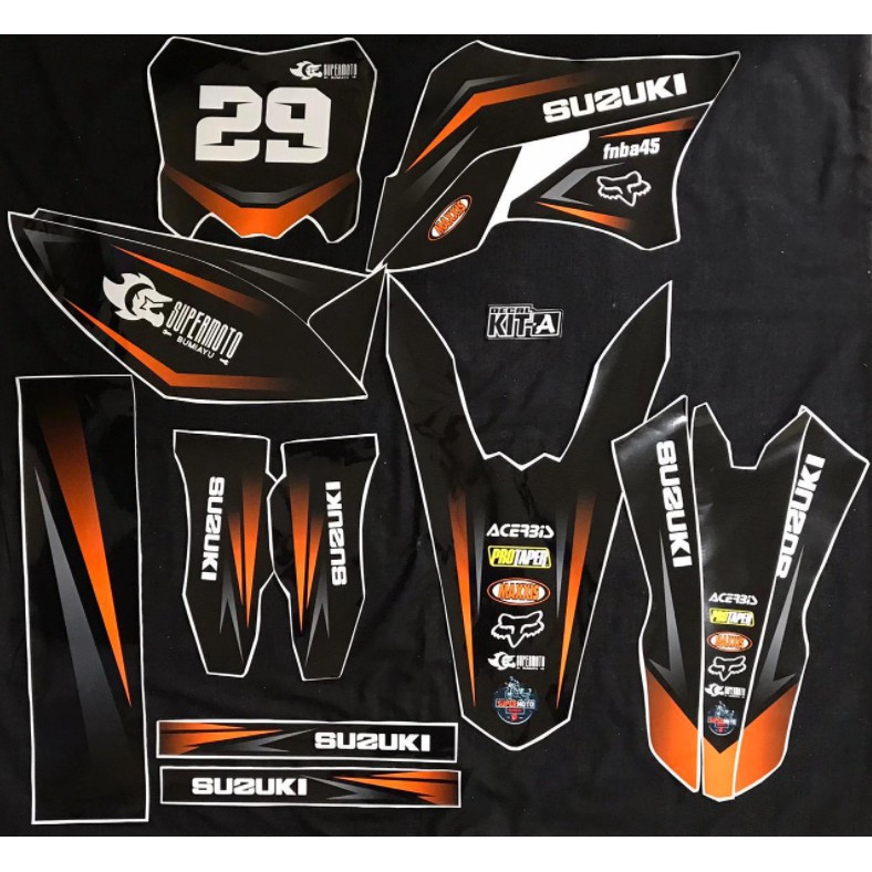 Decal Stiker KLX 150 S Dekal Sticker klx 150 L Supermoto Hitam Oren Stiker Dtracker old Full Body
