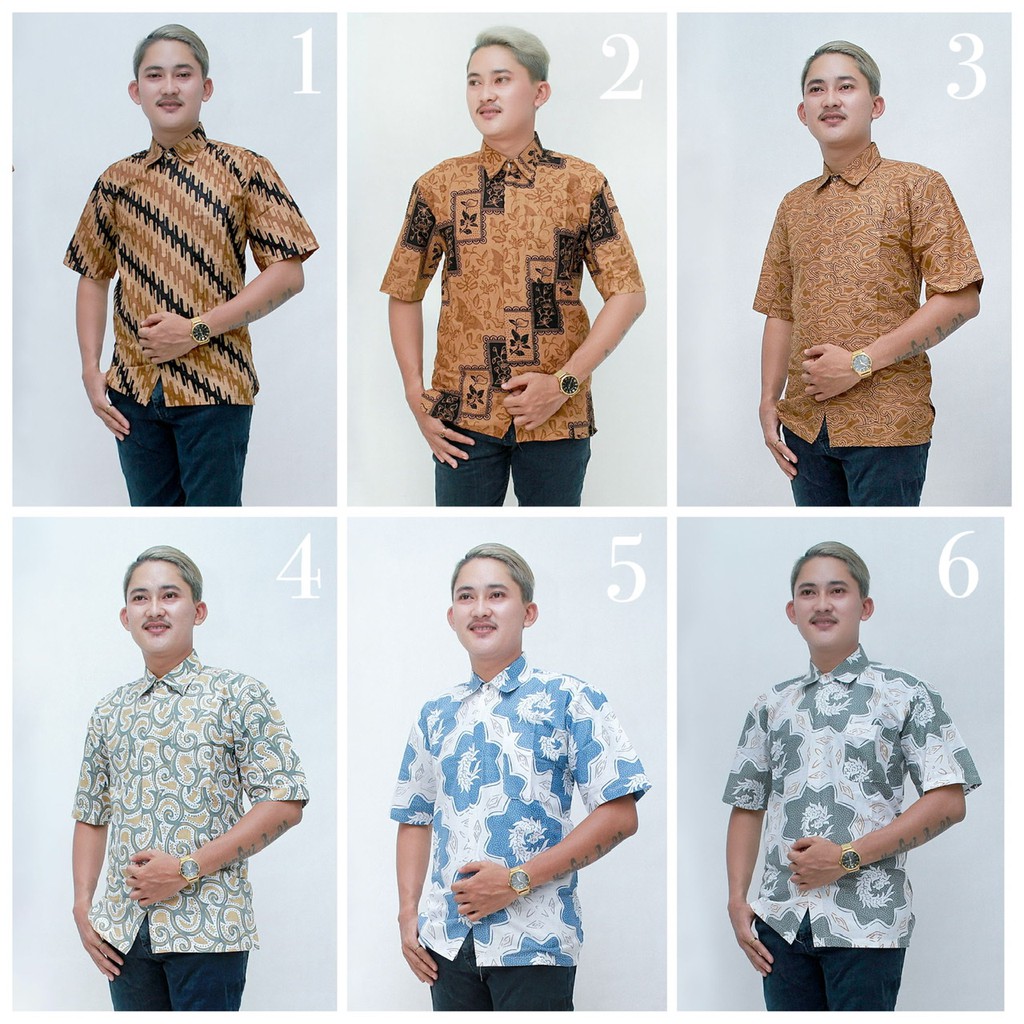 Hem Batik Pria Pendek Lawasan Sogan/Pari Sulur/Parang Black/Merak Indigo Papua Ori by Batiek Solo