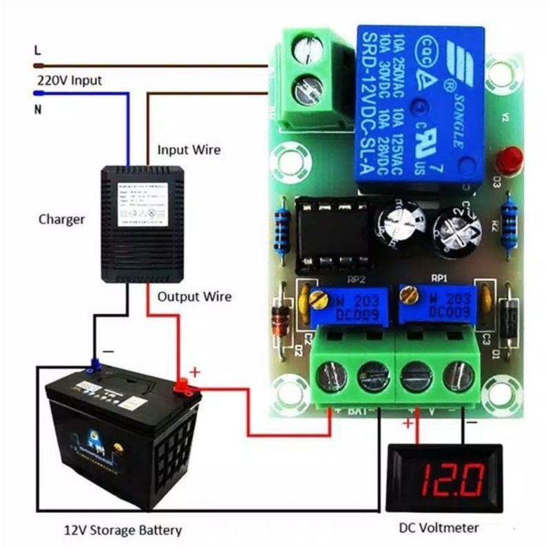 Jual Module Charger Batterai Accu modul Cas Otomatis Aki 12V DC