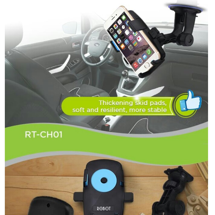 HOLDER MOBIL dashboard dan gantung 360 rotatable car stent ROBOT RT-CH01