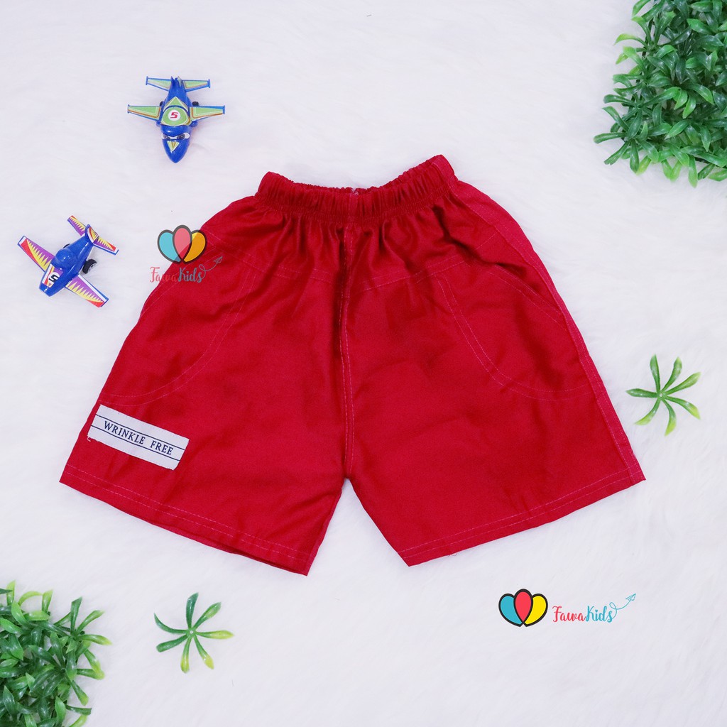 (BUY 1 GET 1) Celana Pendek Polos uk. 1-3 Tahun / Lexy Pants Anak Laki Balita Harian Murah Kantong