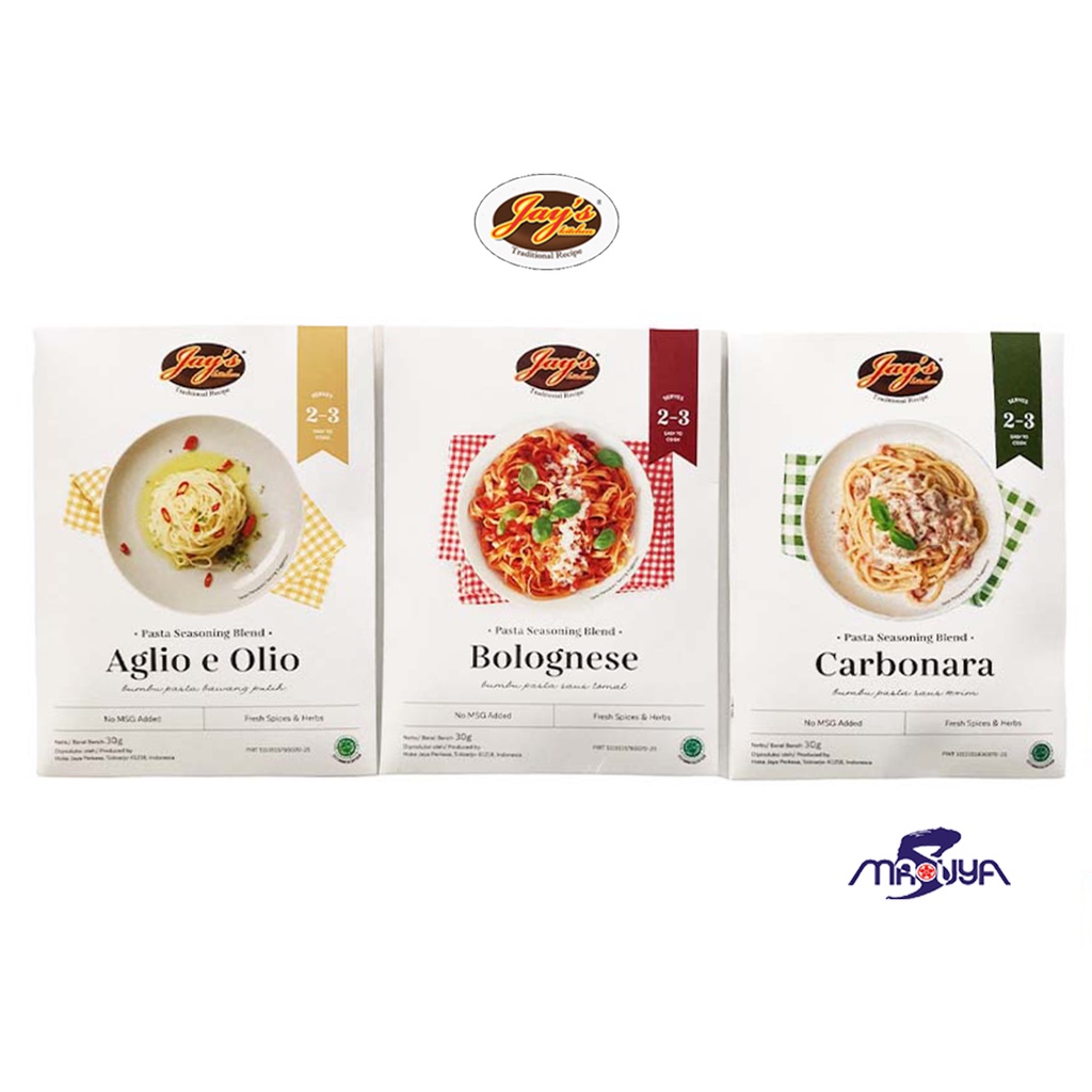

Jay'S Pasta Seasoning Blend Bolognese/ Aglio E Olio / Carbonara 30Gr