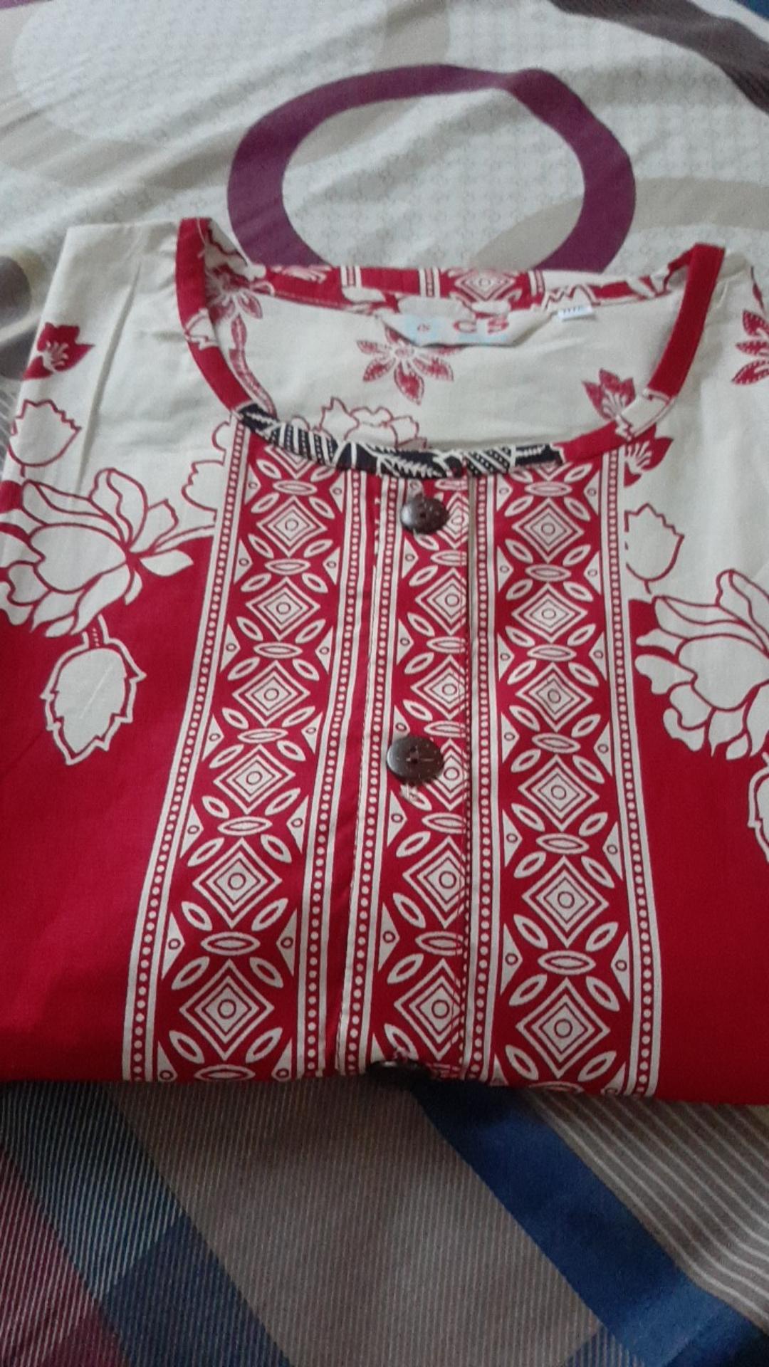 Bl185 Atasan Batik Wanita Lengan 7/8 Pendek Xxxxl