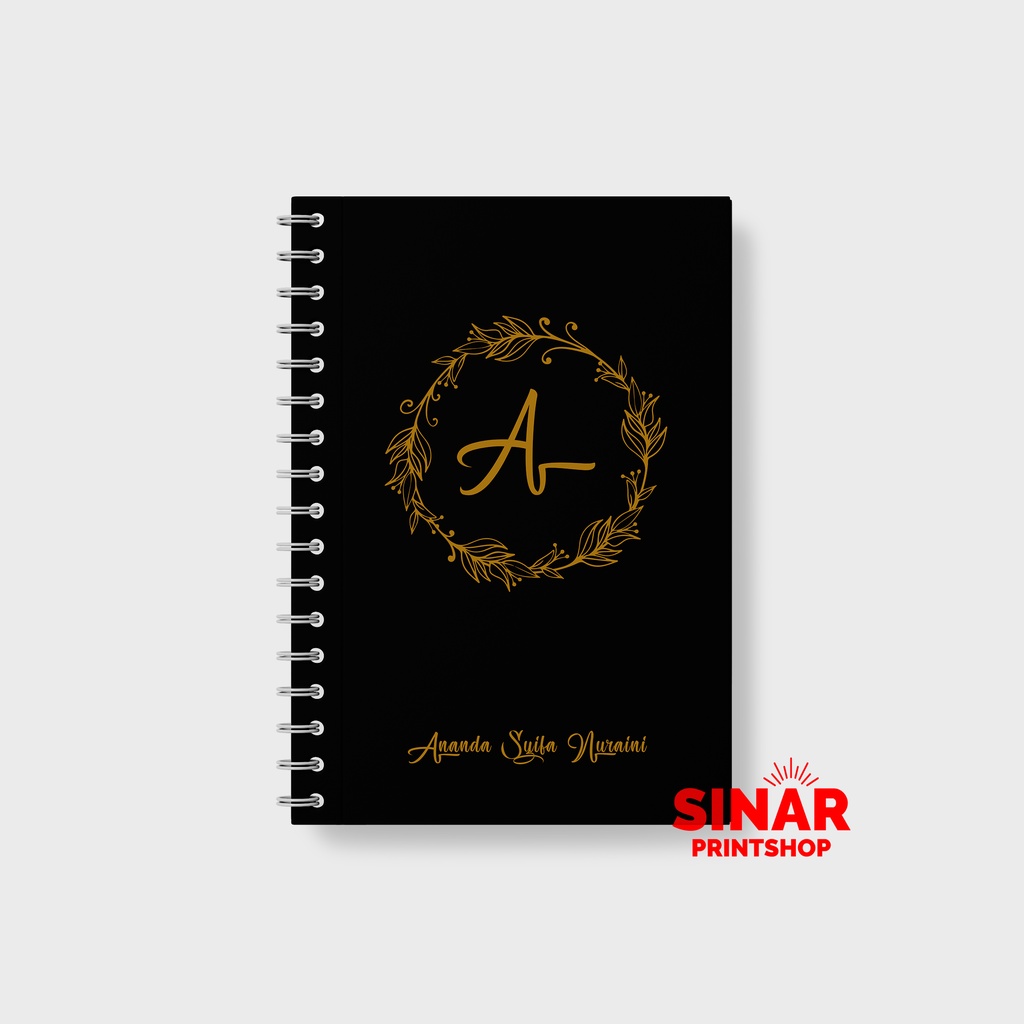 

NOTEBOOK CUSTOM A5 HARD COVER SPIRAL INISIAL NAMA