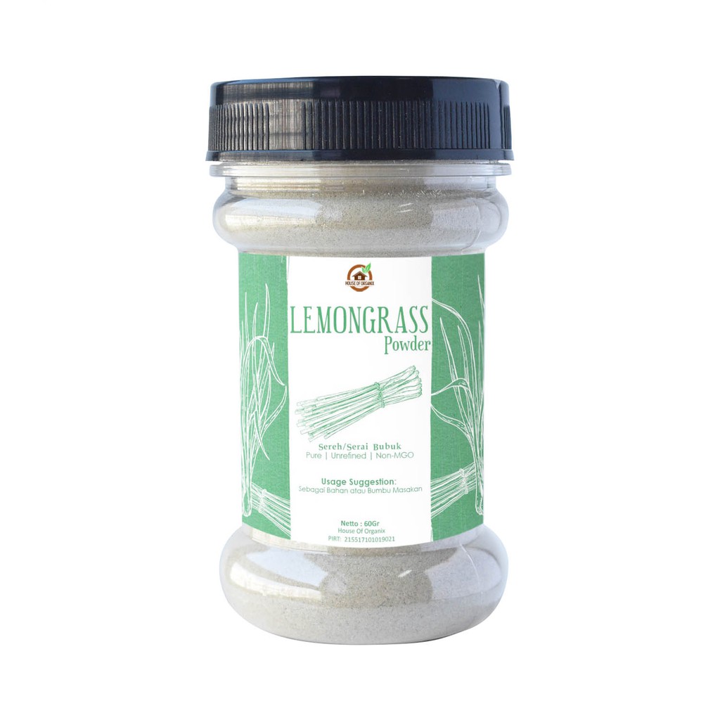 House Of Organix Lemongrass Powder ( Sereh/Serai Bubuk ) 60 Gr