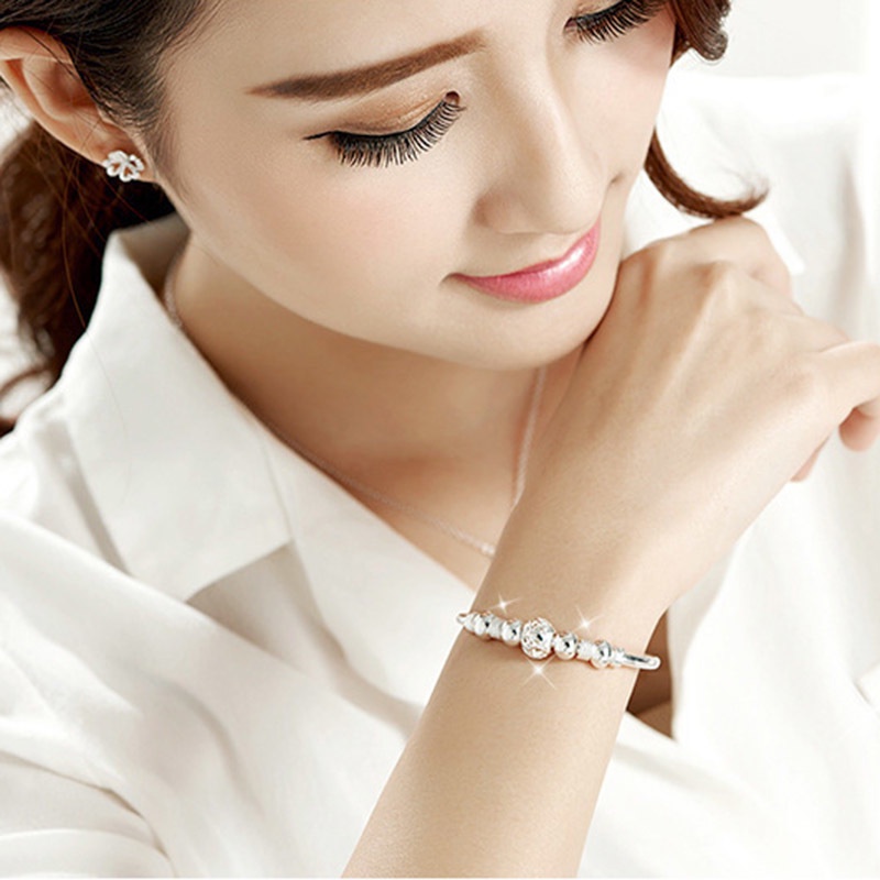 Gelang Bangle Manik-Manik Transfer Adjustable Untuk Wanita