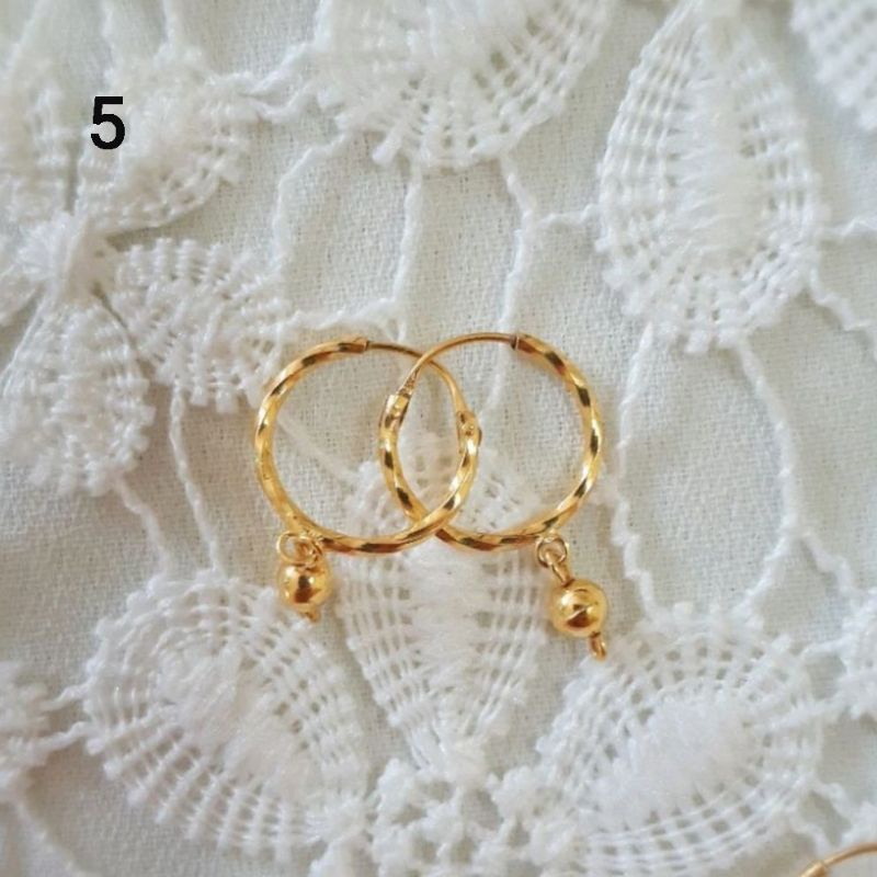 Anting Ring Bandul Emas Muda 1/2 Gram