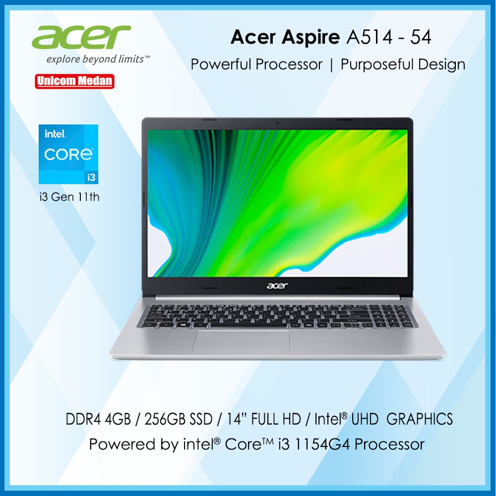 Acer Aspire A514-54 I3-1115G4 4GB 256SSD 14&quot; FUll HD DOS