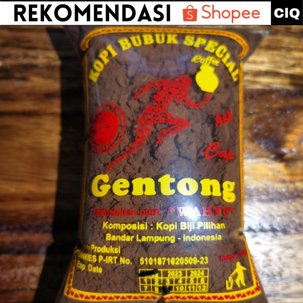 Kopi Lampung Robusta Cap Gentong Kopi Asli Lampung Murni 100% 250gr - Kopi Lampung Asli / Kopi Bubuk Robusta