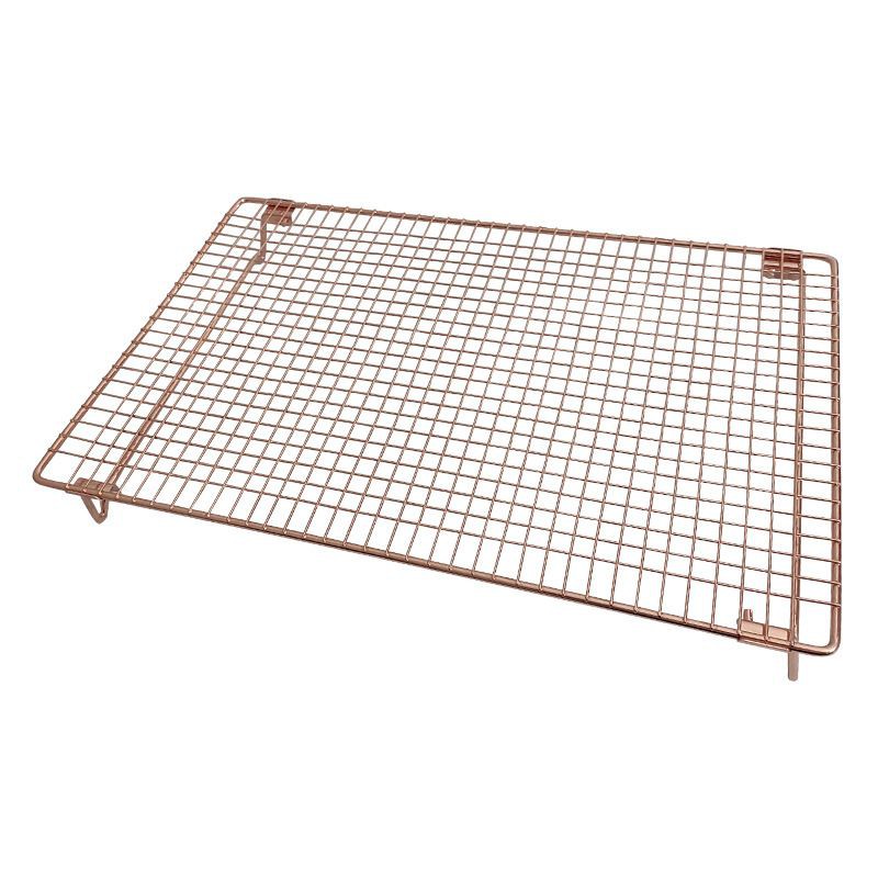 Stackable Stainless 304  Rose Gold Cake cooling Rack / rak pendingin kue 42x27cm dengan kaki