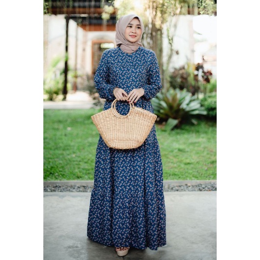 Nabila Dress gamis motif rayon grade A premium murah