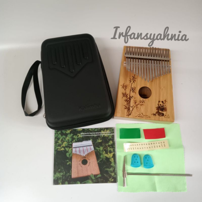 kalimba 17key fullset plus hardcase piano jari kecapi jempol