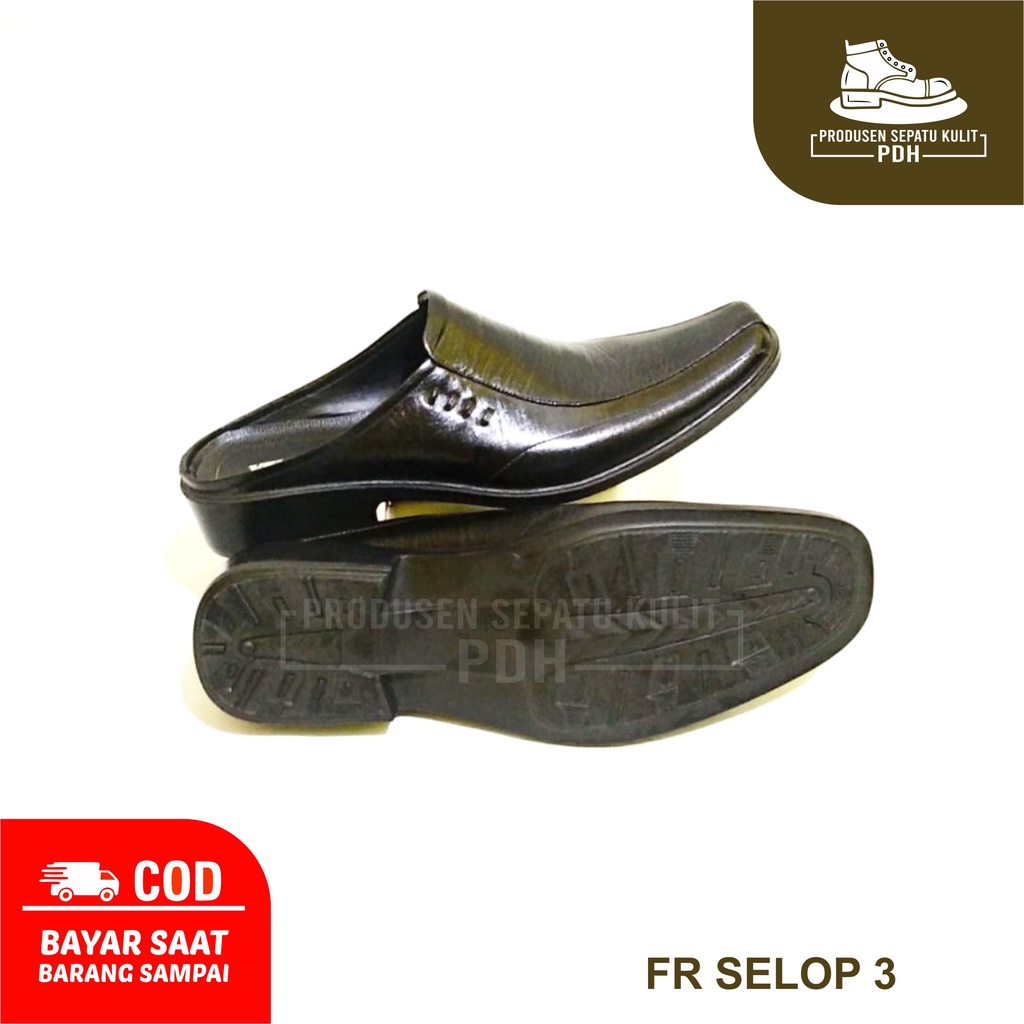 SEPATU SLOP PRIA KULIT ASLI SANDAL SELOP KANTOR FORMAL RESMI BUSTONG PANTOFEL PRIA PENTOFEL PENTOPEL KULIT