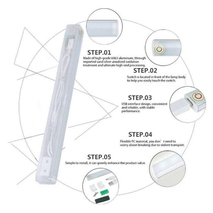 Lampu LED Dimmable Touch LED 21 LED - FYD-1611 - White