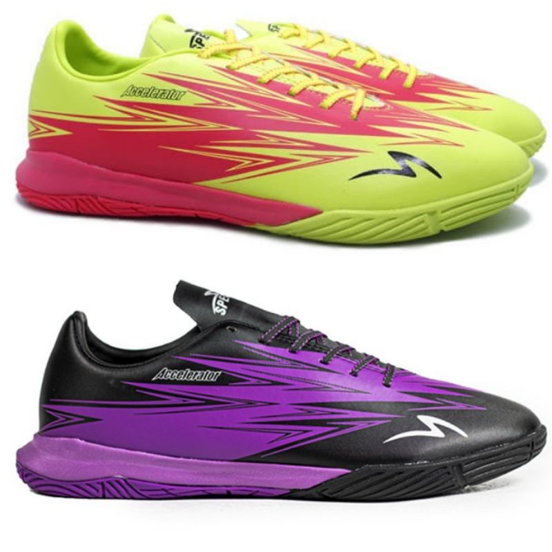 Sepatu Futsal Specs Accelerator Lightspeed 3 Meta Crush Pack IN Jet Black/Purple Crypt - Zest Green/