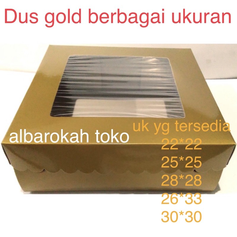 

Dus Gold berbagai ukuran / dus kue warna gold ukuran 22*22, 25*25, 28*28, 26*33, 30*30