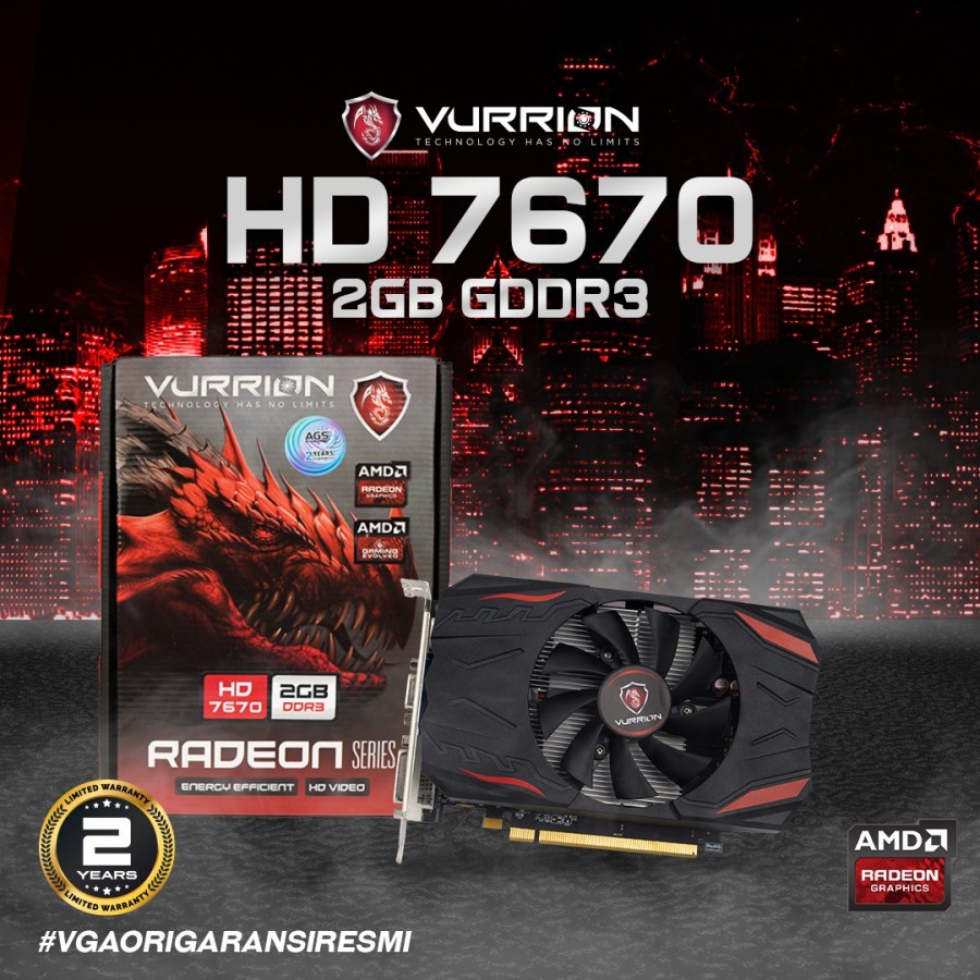 VURRION RADEON HD 7670 2GB DDR3 128 BIT - Garansi resmi 2 tahun