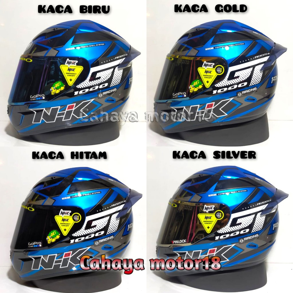 PAKET GANTENG HELM NHK GP1000 STAR BLUE|NHK FULL FACE-1