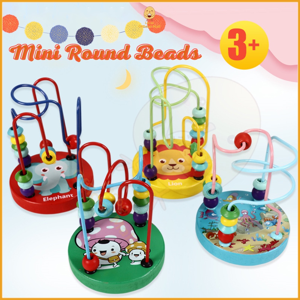 Poney Mini round bead Mainan edukasi jalur kawat Mainan alur kawat kecil