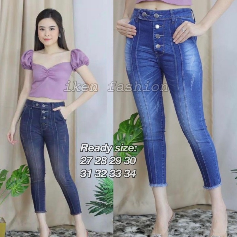 BERNICE JEANS / CELANA JEANS 7/9 WANITA 5 BUTTON / MELVIN JEANS