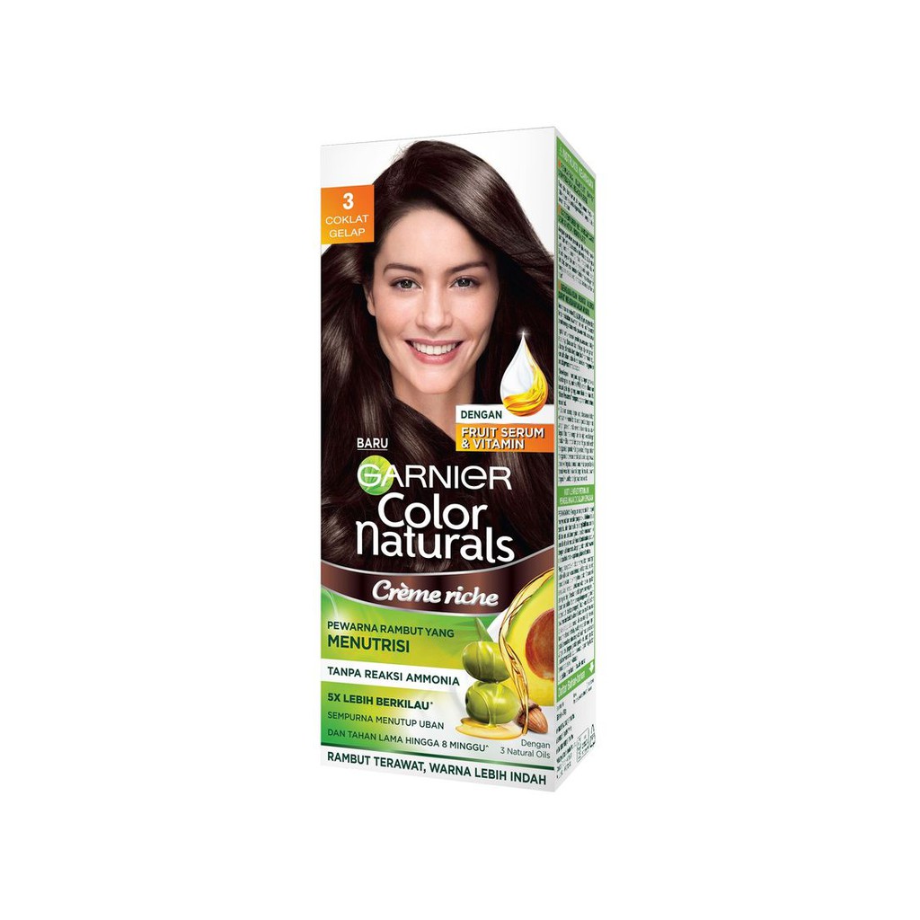  Garnier  Hair Colour Naturals 3 0 Coklat  Gelap  Shopee 