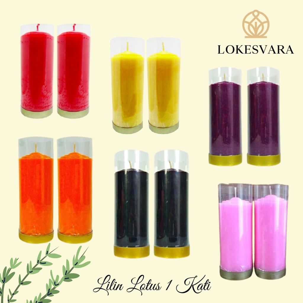 Lilin Pilar Puja Sembahyang Parafin Lotus 1 Kati