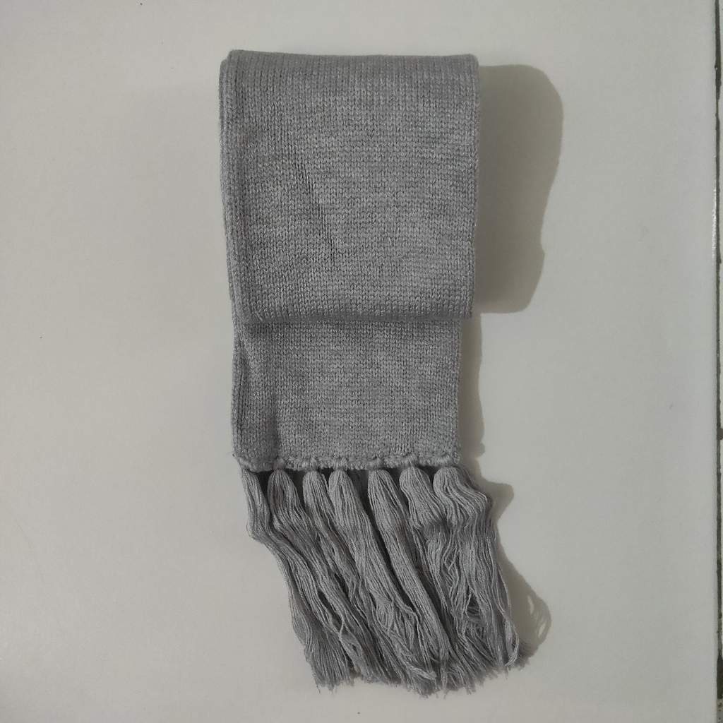 Syal polos rajut handmade dewasa scarf shawl SYAL-POLOS-NO 2 ABU MUDA