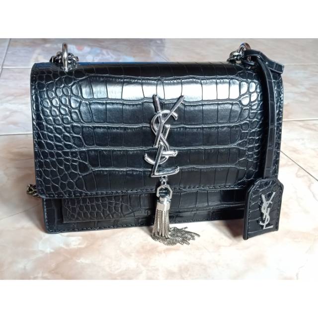 TAS ELEGANT MOTIF CROCO YSL IMPORT