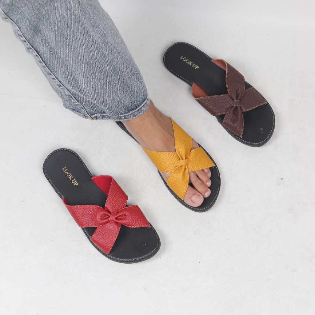 Sandal Papirut Look Up Sandal Wanita Papirut Murah Bisa COD Sandal Kulit Kokop Selop PSHFSH - FARSHA