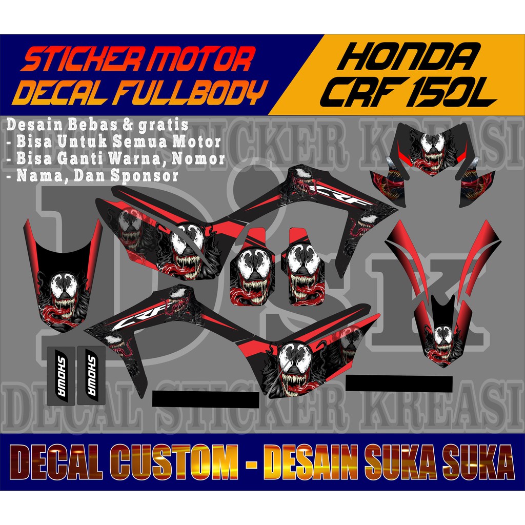 decal crf 150l stiker motor crf stiker crf 150 l decal motor crf stiker motor crf 150decal crf VENOM