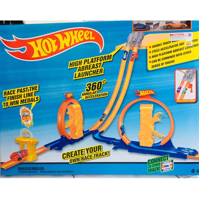 hot wheels 2 car race track