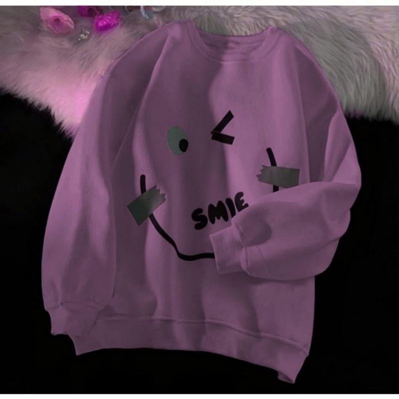 Smiley sweater outerwear basic fashion remaja