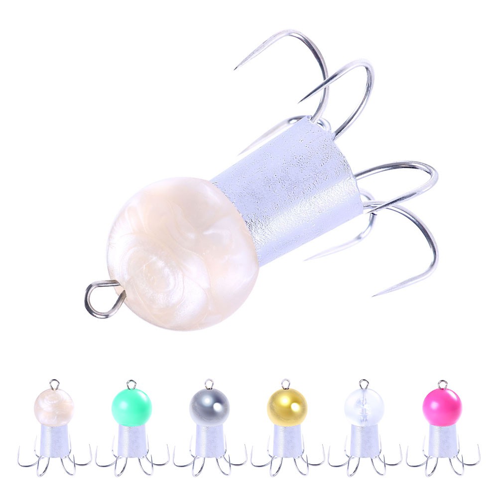 Hengjia 6pcs / Kotak Umpan Pancing Cumi-Cumi Luminous Bahan Stainless Steel 52g 62g