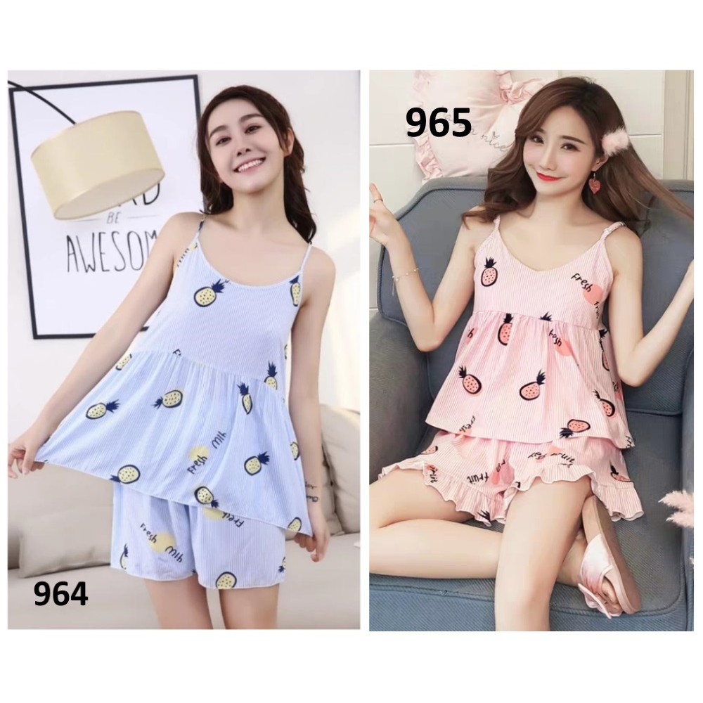  Baju  Tidur Wanita  Tanktop Pineapple Shopee  Indonesia