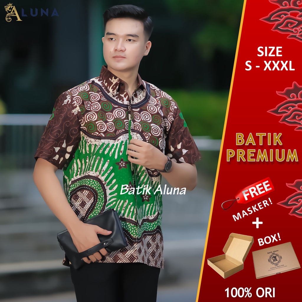 TERBARU KEMEJA BATIK PRIA LENGAN PENDEK LAPIS FURING ASLI SOLO SRAGENAN PREMIUM REGULAR FIT MODERN PD 026