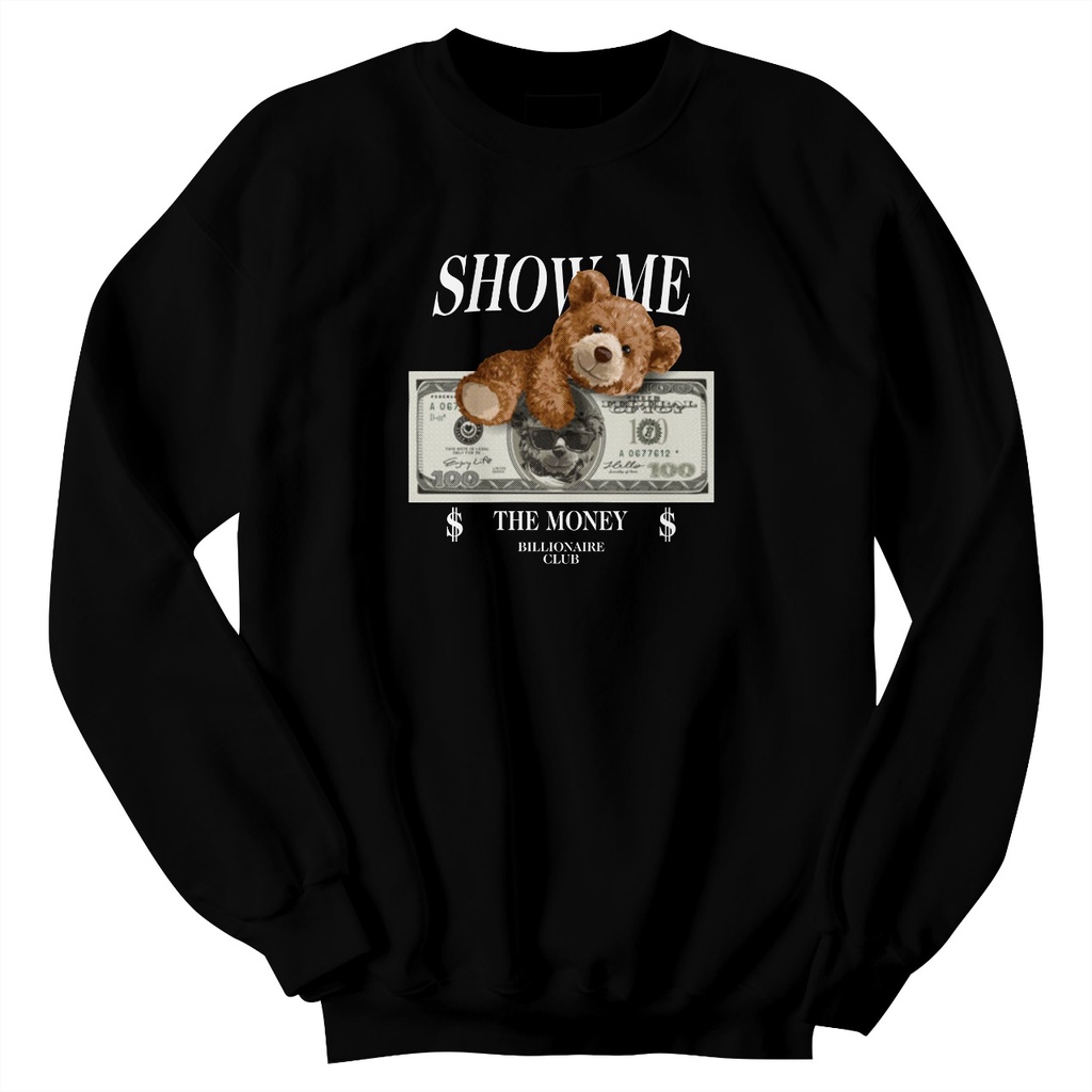 Showme Crewneck Sweater Pria Fleece Size M - XXL