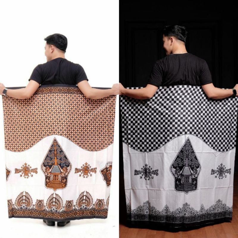 Sarung Batik Motif Wayang gunungan NU putih KwzM