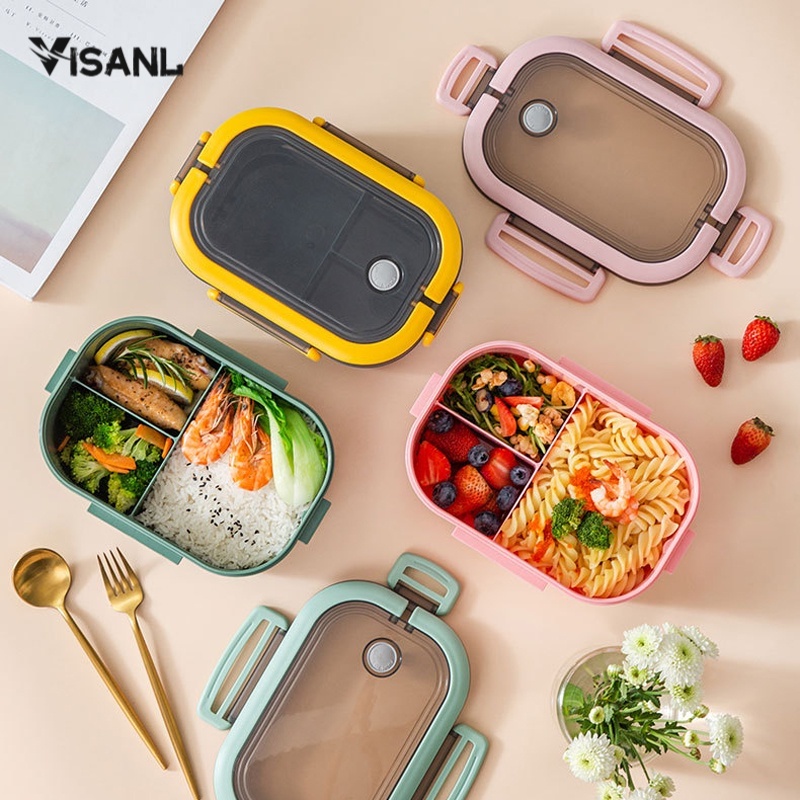 Kotak Bekal Single-Layer Lunch Box Kotak Makan Kapasitas Tempat Bekal Microwavable Anti Tumpah