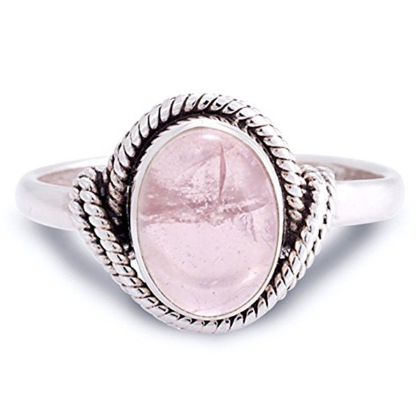 Cincin Bahan Sterling Silver 925 Hias Kristal Pink Untuk Wanita Jza0109