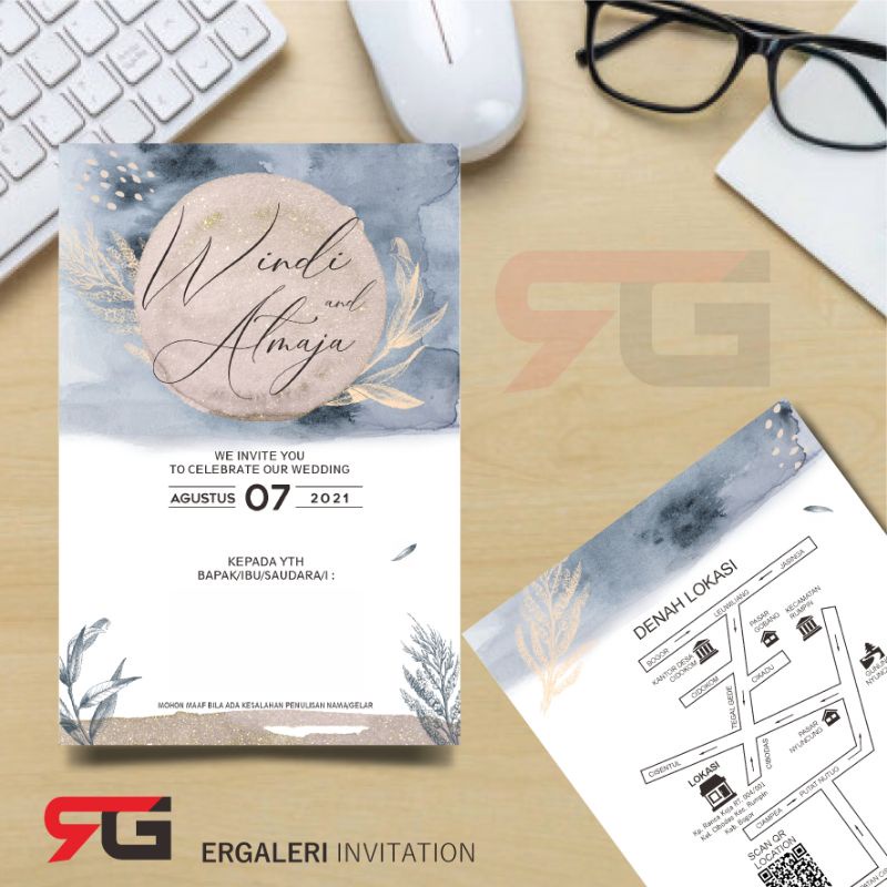 

undangan murah asethetic rustic mewah elegan New