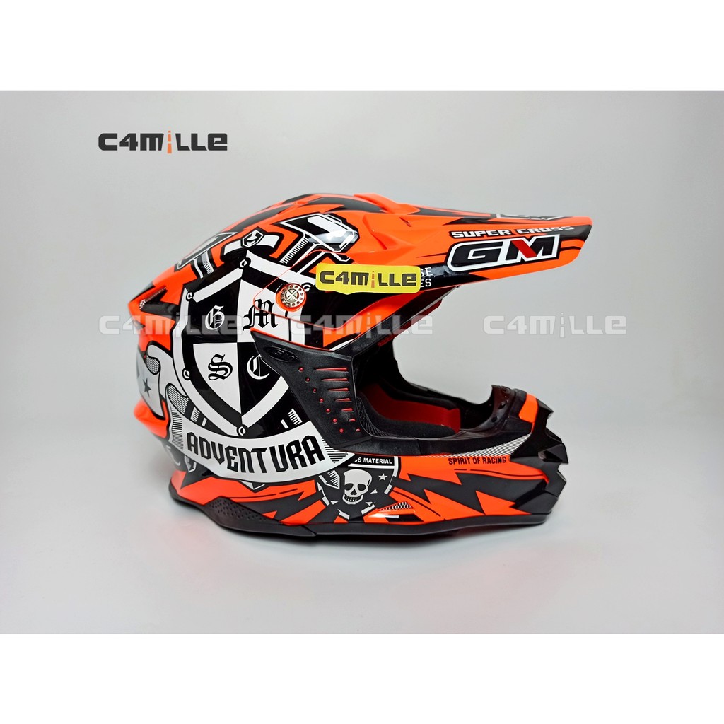 HELM CROSS TRAIL GM SUPER CROSS ADVENTURE  ORANGE FLUO BLACK